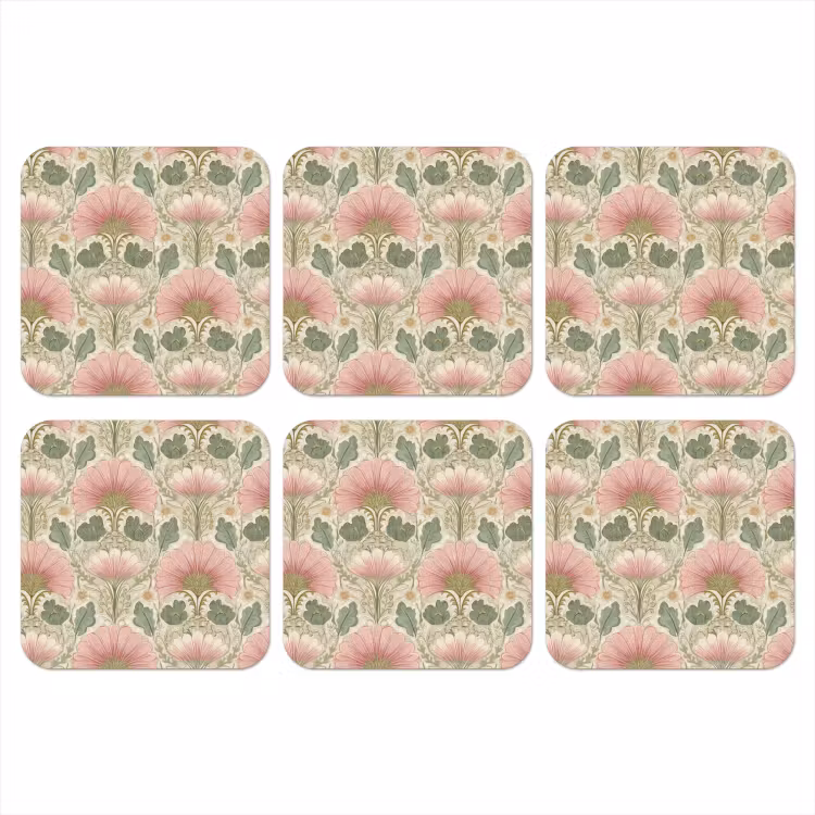 Klassiek - Patroon - Roze onderzetter kurk middel 366 -3d