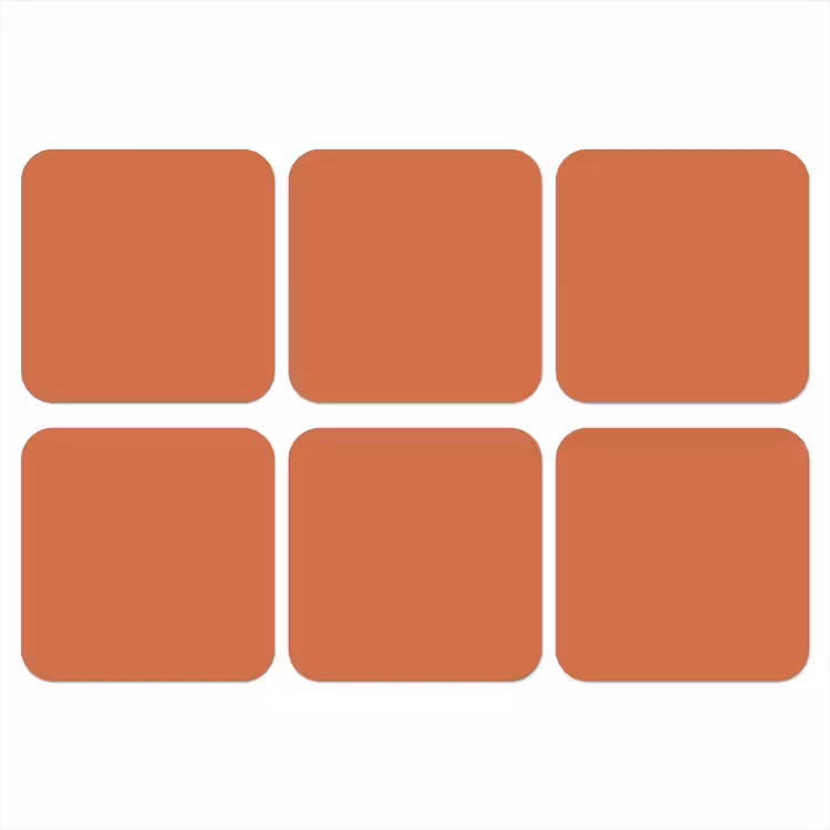 Classic - Terracotta - Oranje onderzetter kurk middel 366 -3d