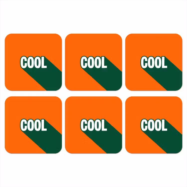 Cool - Oranje - Groen onderzetter kurk middel -3d