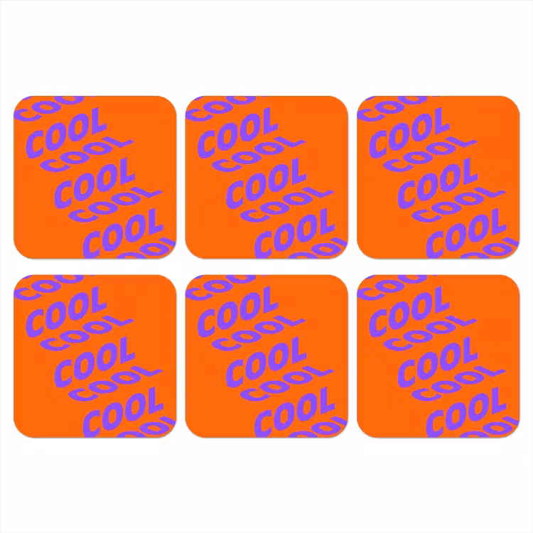 Cool - Paars - Oranje onderzetter kurk middel -3d