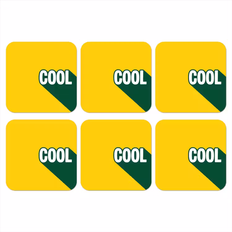 Cool - Geel - Groen onderzetter kurk middel -3d