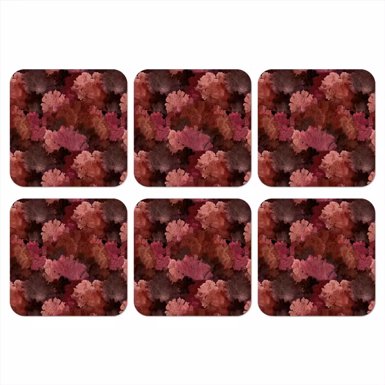 Koraal - Textuur - Kleurrijk onderzetter kurk middel 366 -3d