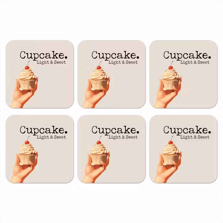 Cupcake - Zoet - Kers onderzetter kurk middel -3d