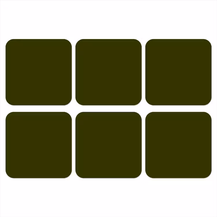Dark - Olive - Groen onderzetter kurk middel 366 -3d