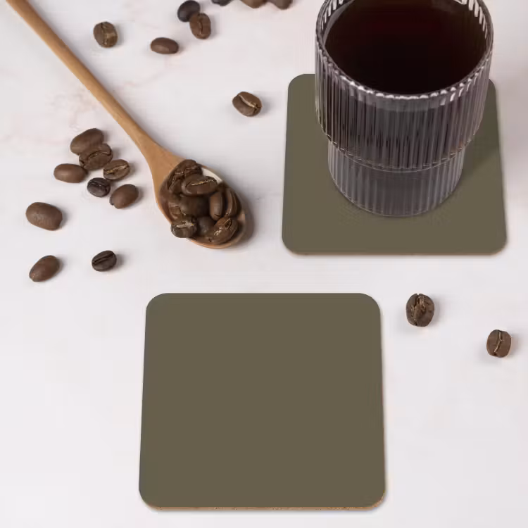 Deep - Khaki - Groen onderzetter kurk middel 366 -sfeer2