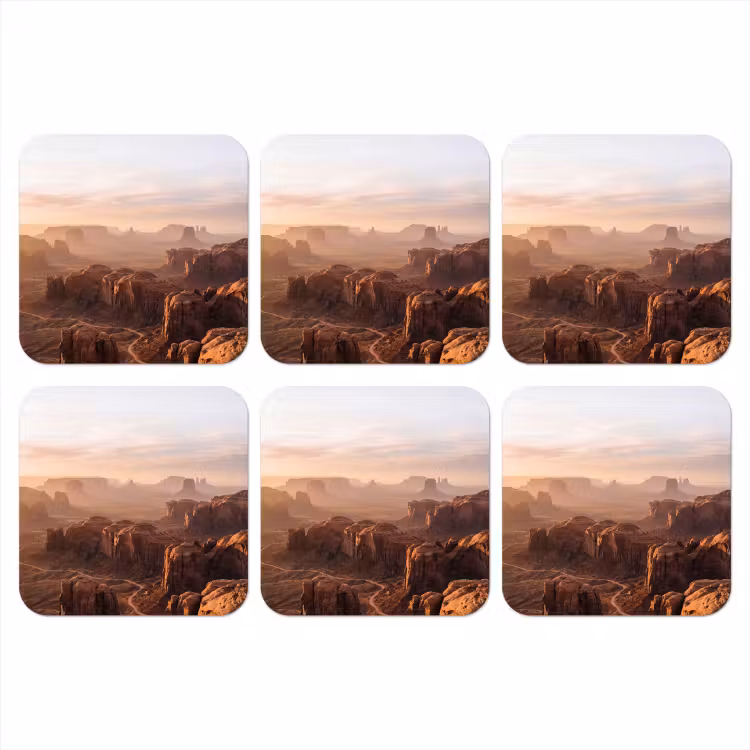 Woestijn - Landschap - Natuur onderzetter kurk middel -3d