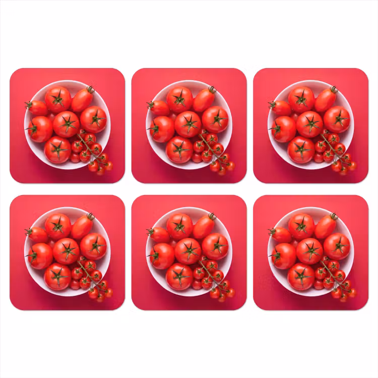 Coaster - Dinner Plate - Red - Eten - Kom - Rood onderzetter kurk middel