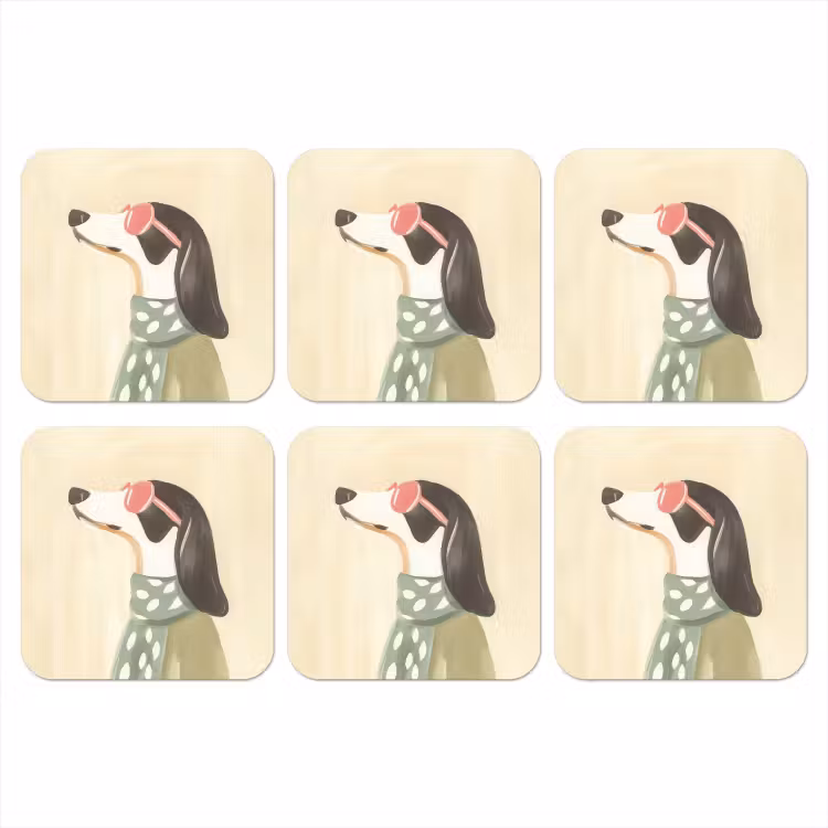 Hond - Zonnebril - Sjaal onderzetter kurk middel -3d