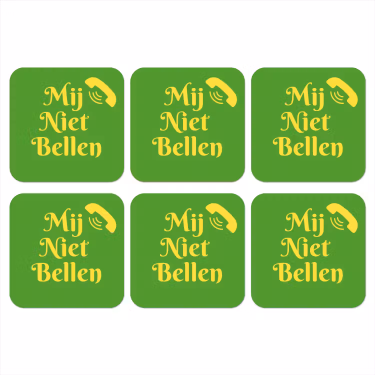 Mij niet bellen - Telefoon - Groen onderzetter kurk middel -3d