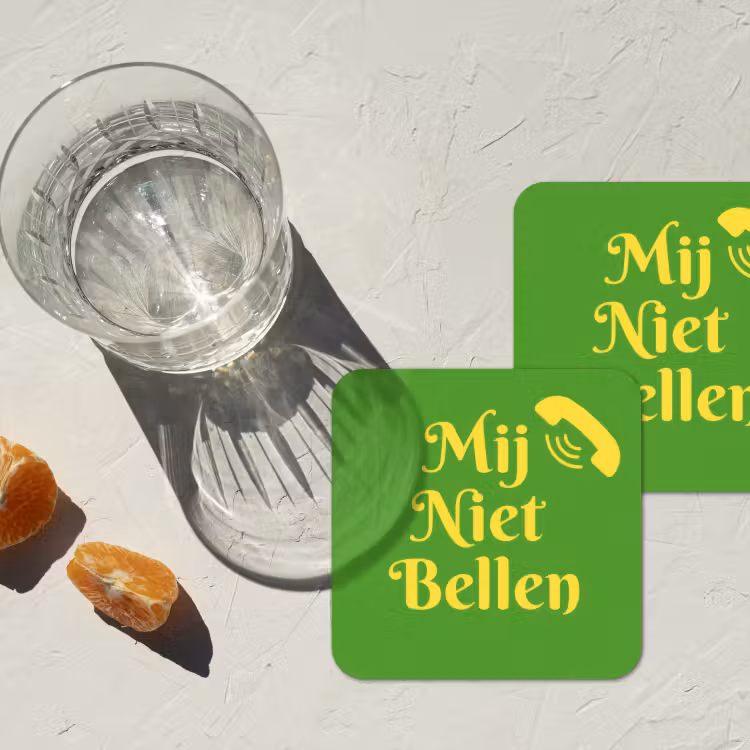 Mij niet bellen - Telefoon - Groen onderzetter kurk middel -sfeer4