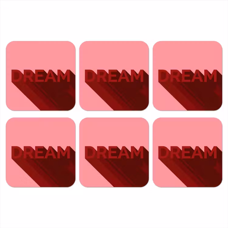 Dream - 3D - Rood - Roze onderzetter kurk middel -3d
