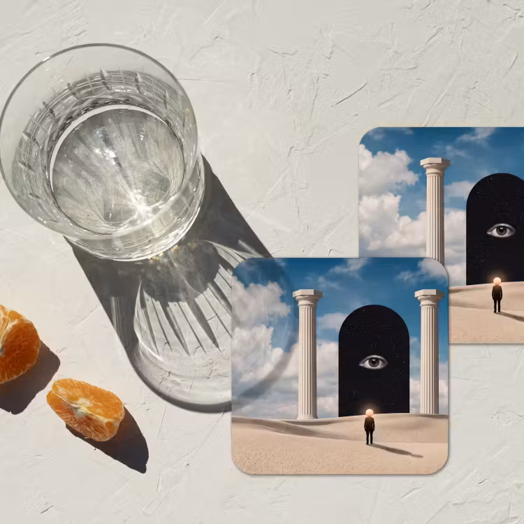 Coaster - Dream - Desert - Eye - Droom - Woestijn - Oog onderzetter kurk middel