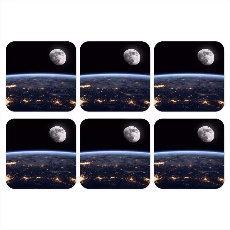 Coaster - Earth - Night - Space - Aarde - Nacht - Ruimte onderzetter kurk middel