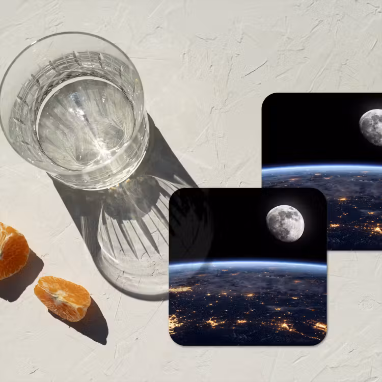 Coaster - Earth - Night - Space - Aarde - Nacht - Ruimte onderzetter kurk middel