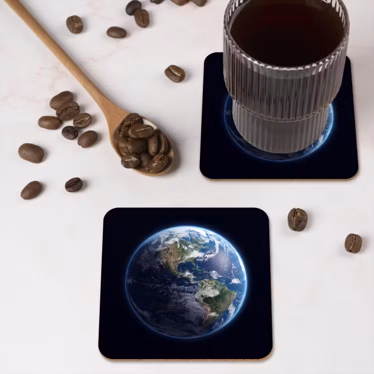 Coaster - Earth - Space - Cosmos - Aarde - Ruimte - Kosmos onderzetter kurk middel