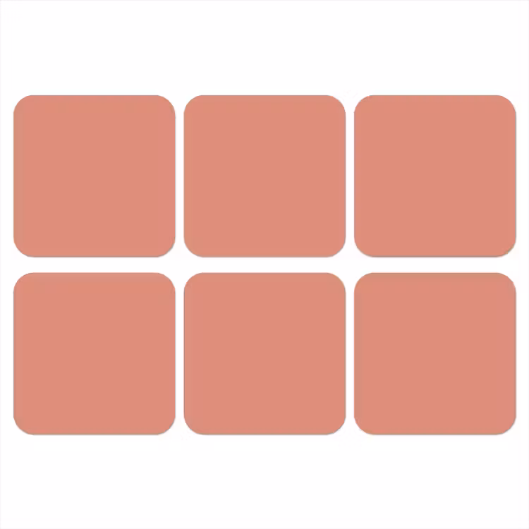 Earthy - Rose - Koraal onderzetter kurk middel 366 -3d