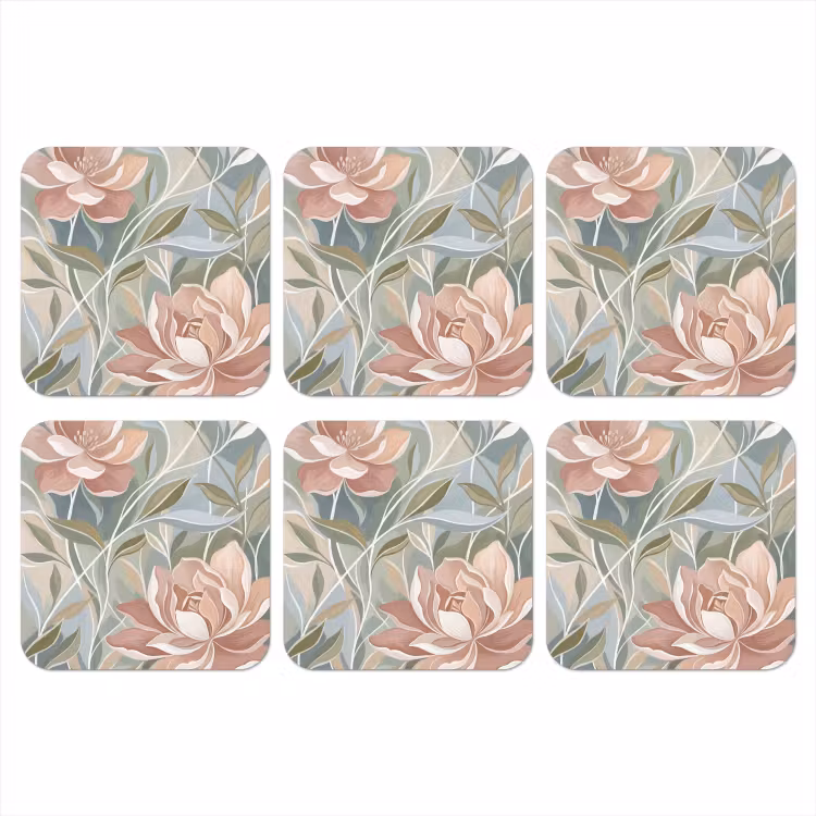 Elegant - Romantiek - Roze onderzetter kurk middel -3d