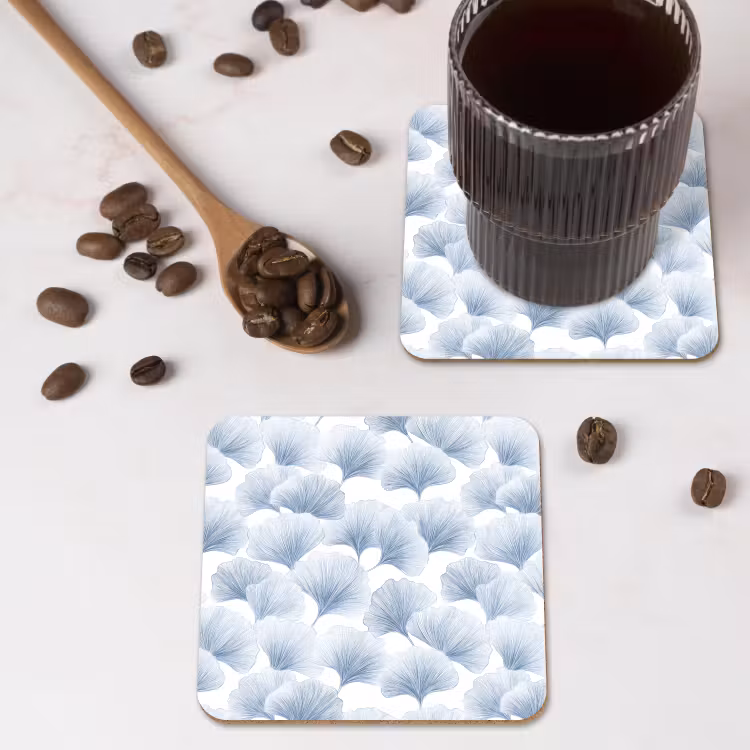 Waaier - Modern - Blauw onderzetter kurk middel 366 -sfeer2