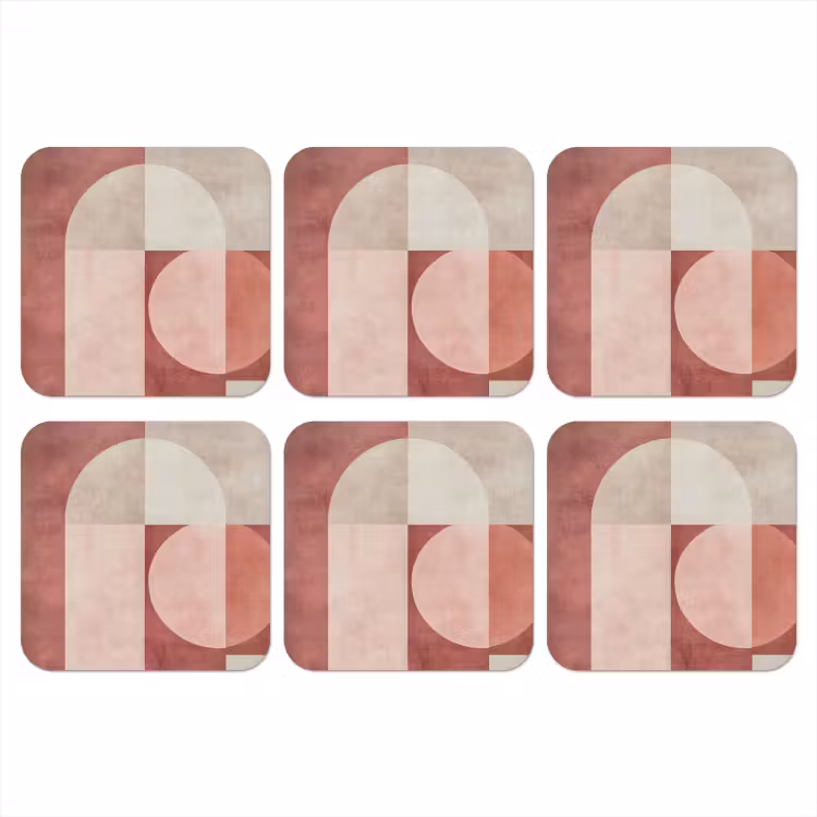 Figuren - Abstract - Roze onderzetter kurk middel -3d
