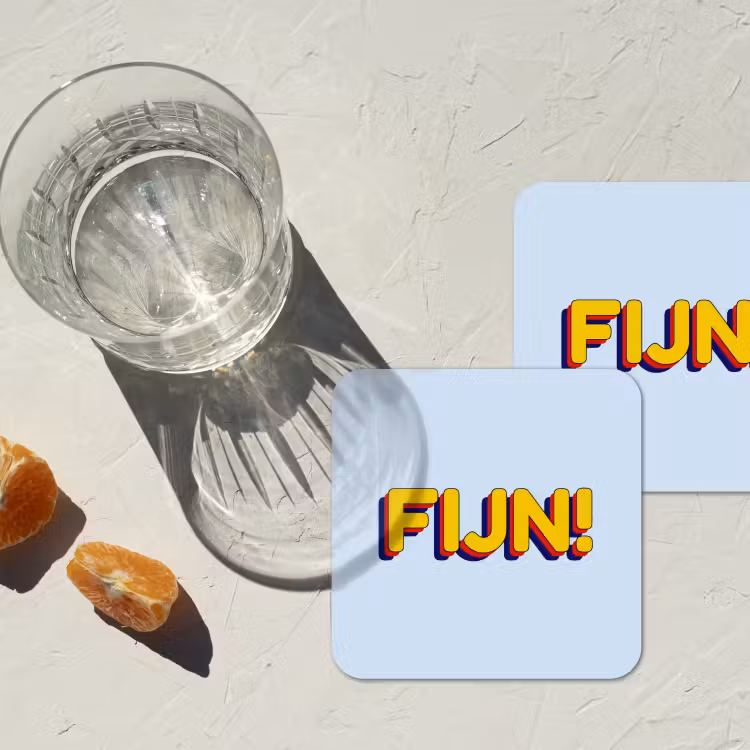 Fijn - Geel - Oranje onderzetter kurk middel -sfeer4