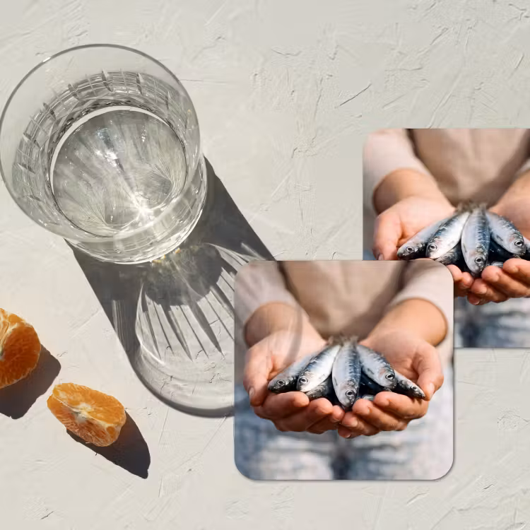 Coaster - Fish - Hands - Nature - Vis - Handen - Natuur onderzetter kurk middel