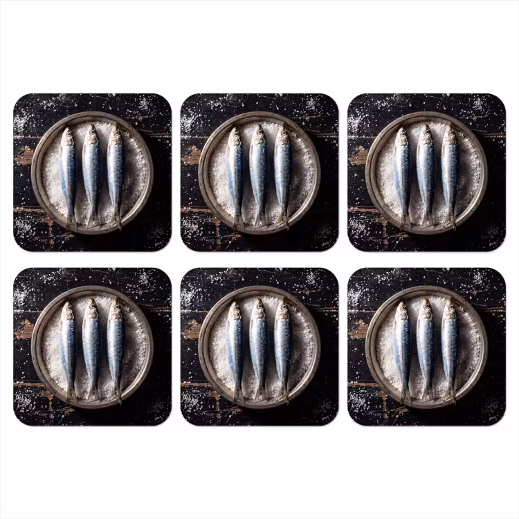 Coaster - Fish - Salt - Food - Vis - Zout - Eten onderzetter kurk middel
