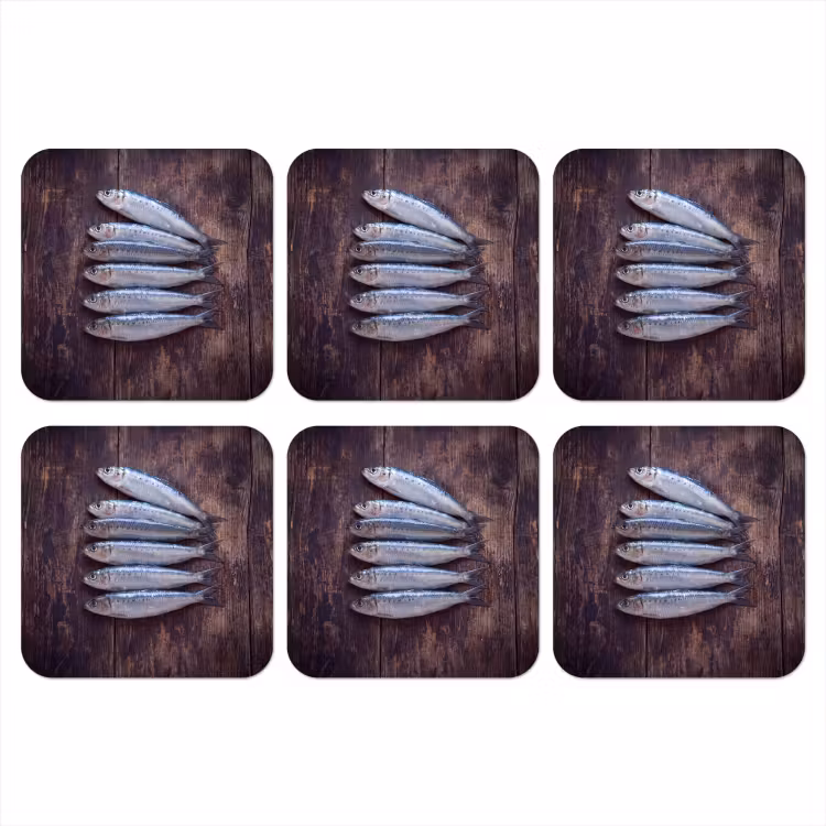 Coaster - Fish - Wood - Food - Vis - Hout - Eten onderzetter kurk middel