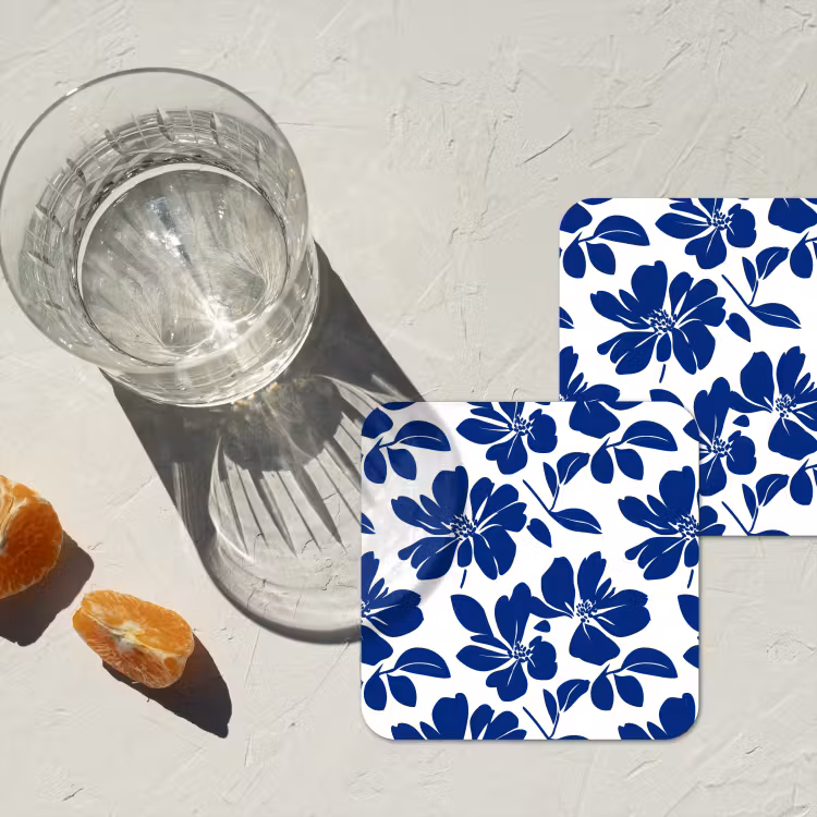 Floraal - Modern - Blauw onderzetter kurk middel 366 -sfeer4