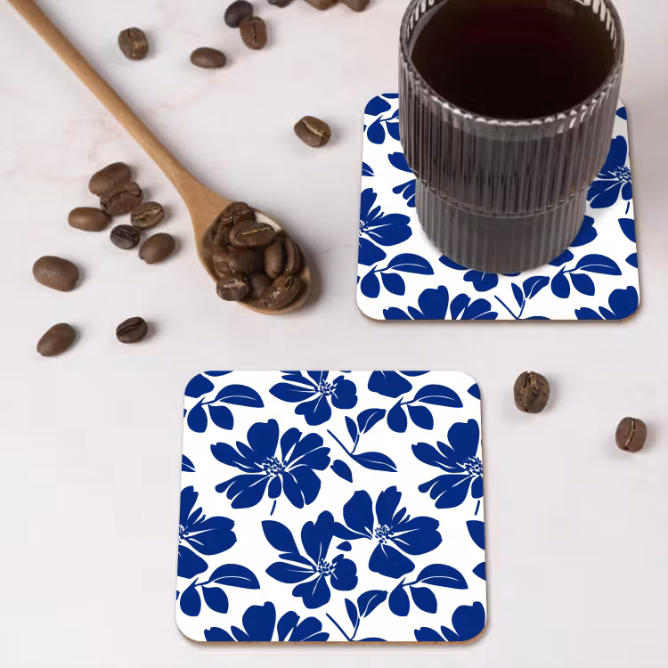 Floraal - Modern - Blauw onderzetter kurk middel 366 -sfeer2