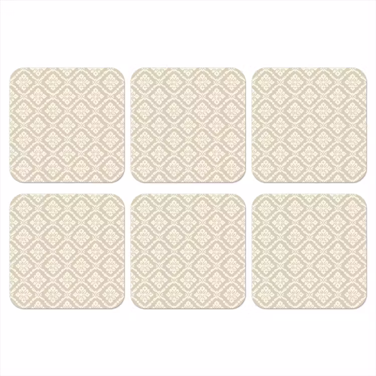Floraal - Ornament - Beige onderzetter kurk middel 366 -3d