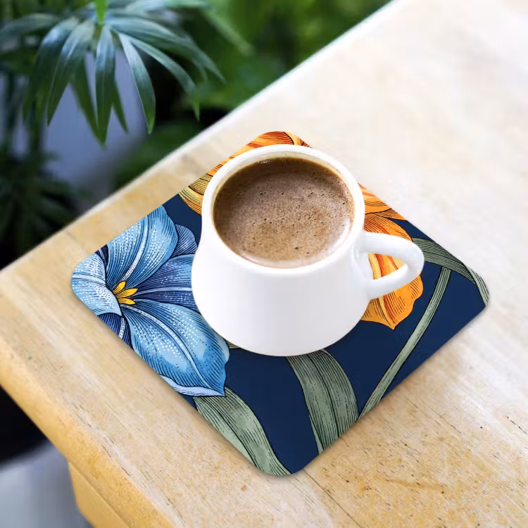 Coaster - Flowers - Botanical - Pattern - Bloemen - Botanisch - Patroon onderzetter kurk middel