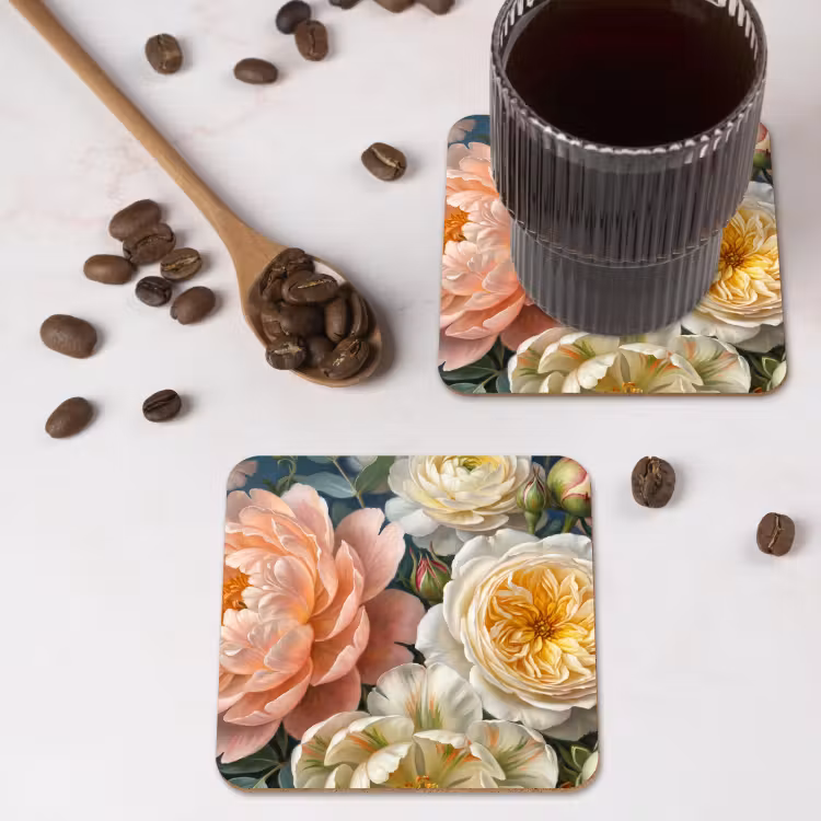 Bloemen - Boeket - Natuur - Klassiek - Kleurrijk onderzetter kurk middel -sfeer2