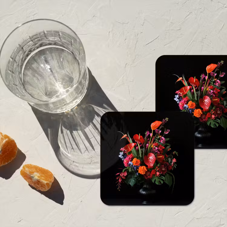Bloemen - Boeket - Sierlijk onderzetter kurk middel -sfeer4