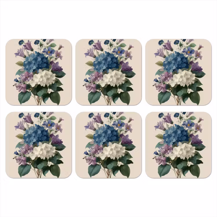 Bloemen - Gedetailleerd - Rust - Realistisch onderzetter kurk middel -3d