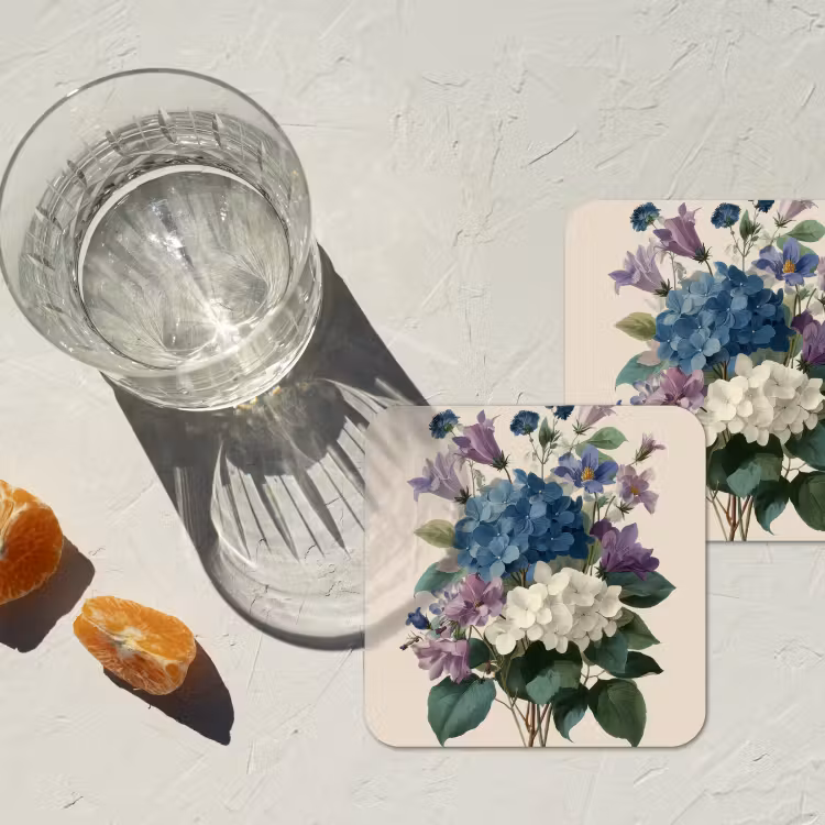 Bloemen - Gedetailleerd - Rust - Realistisch onderzetter kurk middel -sfeer4