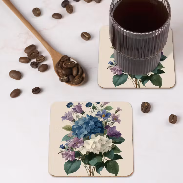 Bloemen - Gedetailleerd - Rust - Realistisch onderzetter kurk middel -sfeer2