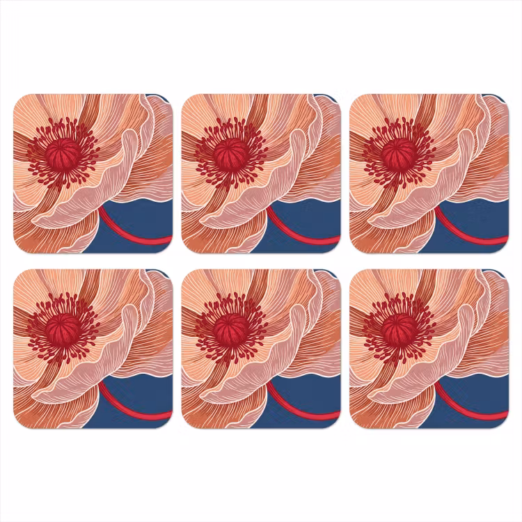 Coaster - Flowers - Modern - Abstract - Bloemen - Modern - Abstract onderzetter kurk middel