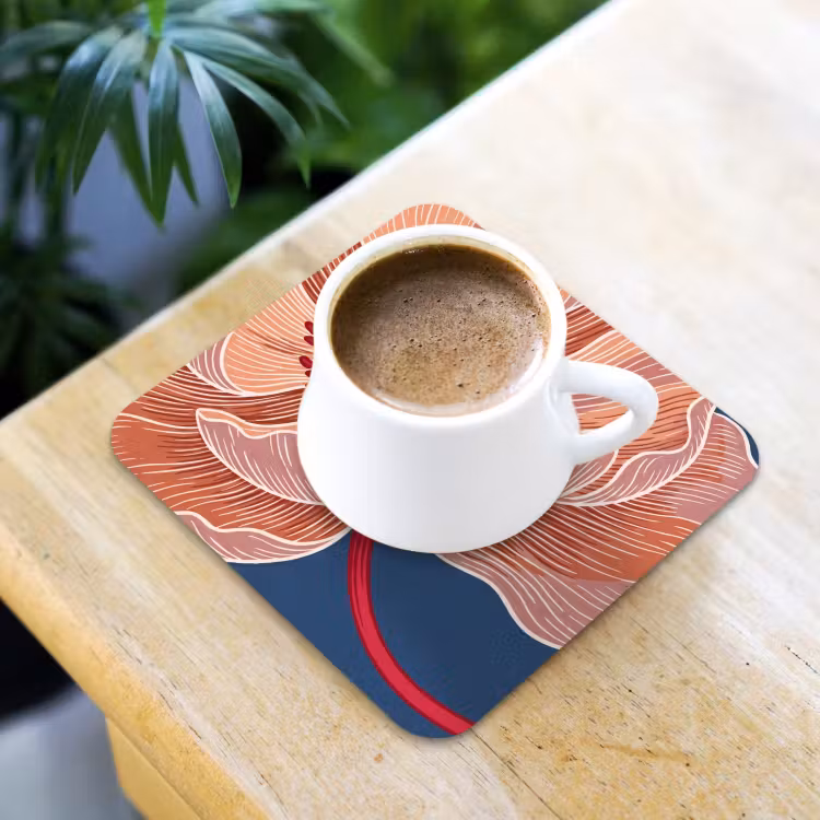Coaster - Flowers - Modern - Abstract - Bloemen - Modern - Abstract onderzetter kurk middel