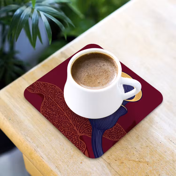 Coaster - Flowers - Modern - Purple - Bloemen - Modern - Paars onderzetter kurk middel