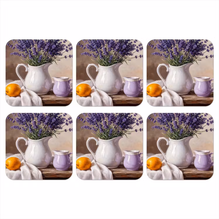Coaster - Flowers - Still Life - Purple - Bloemen - Stilleven - Paars onderzetter kurk middel