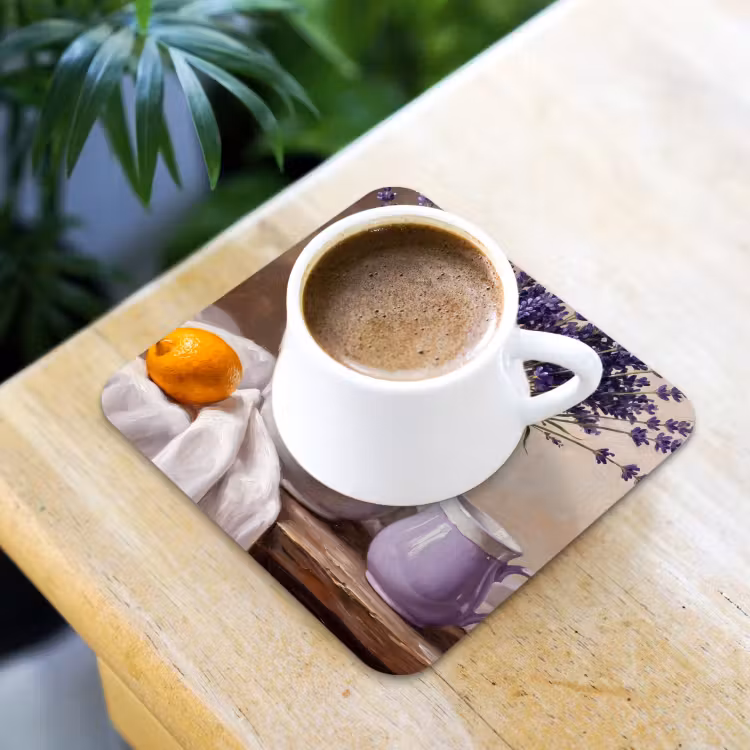 Coaster - Flowers - Still Life - Purple - Bloemen - Stilleven - Paars onderzetter kurk middel