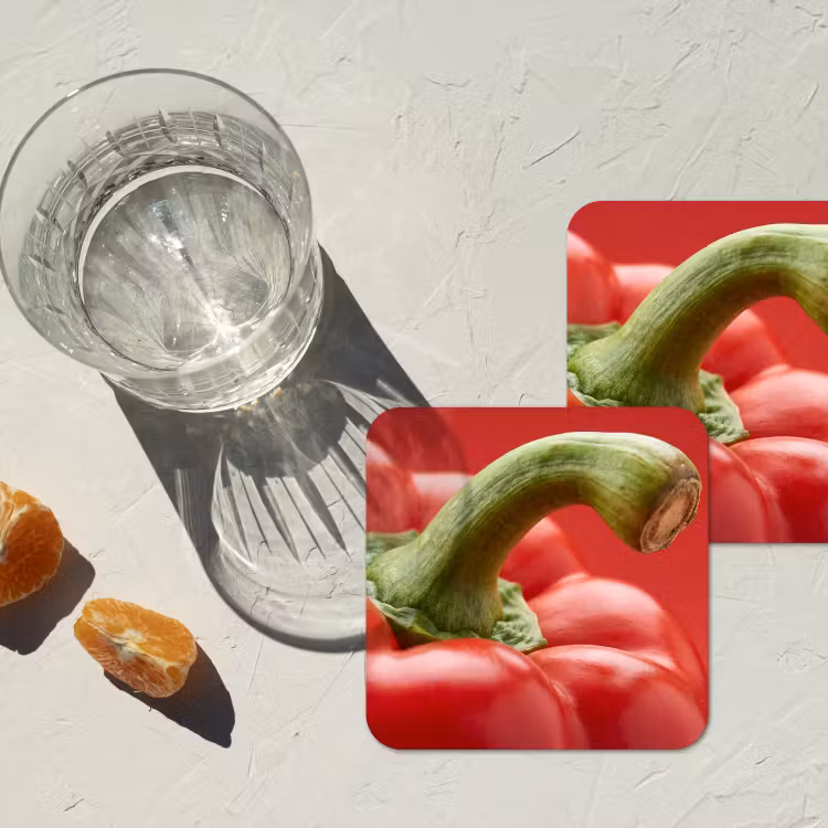 Coaster - Food - Bell Pepper - Red - Eten - Paprika - Rood onderzetter kurk middel