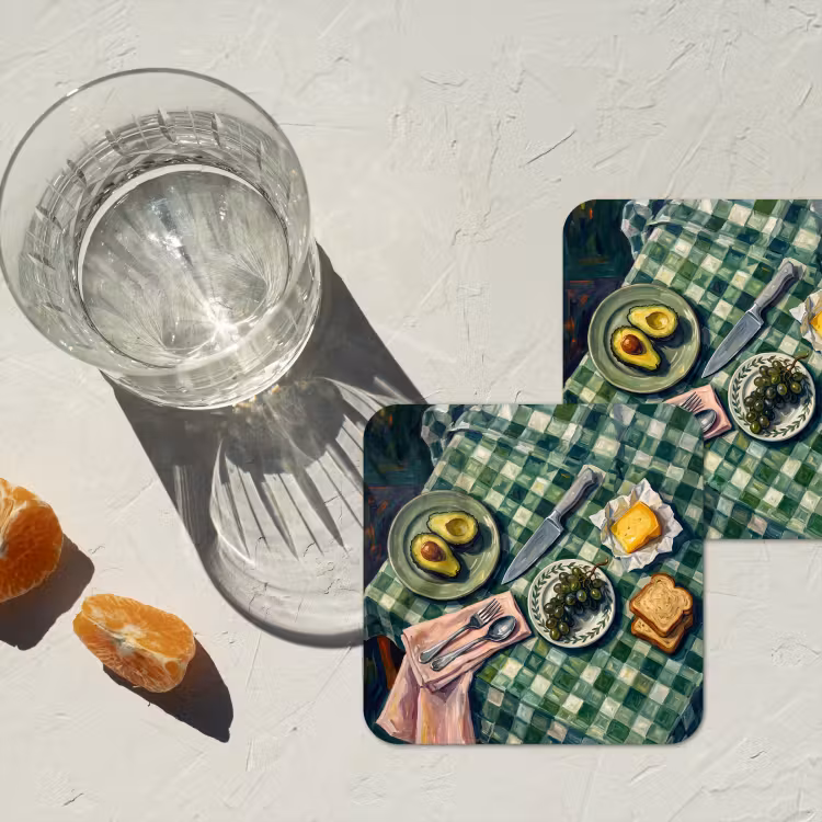 Eten - Ontbijt - Tafel - Modern - Groen onderzetter kurk middel -sfeer4