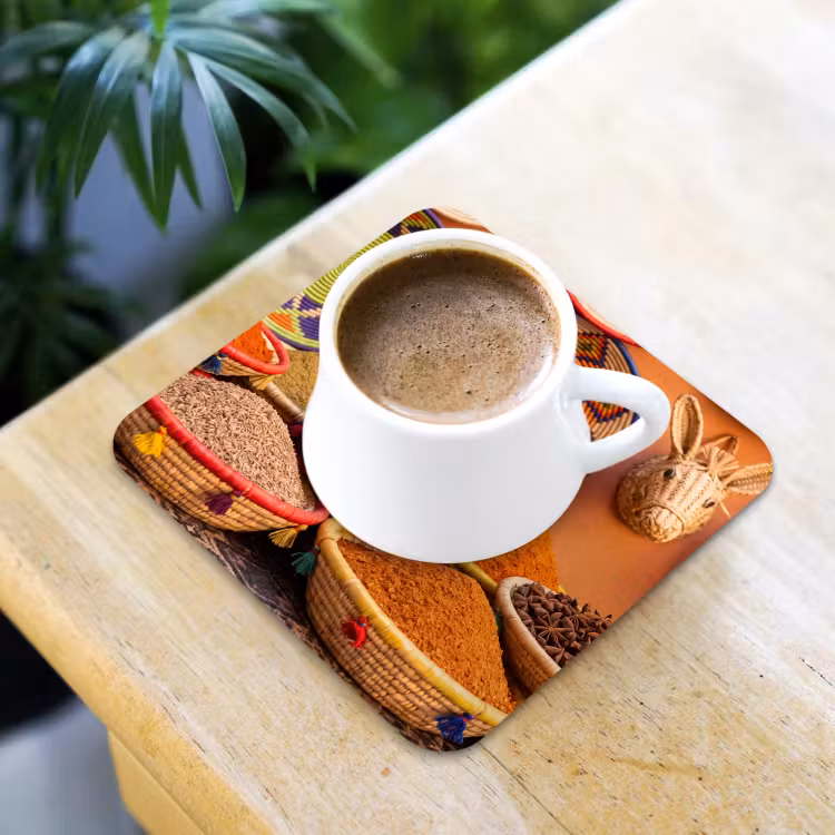 Coaster - Food - Colorful - Culture - Eten - Kleurrijk - Cultuur onderzetter kurk middel