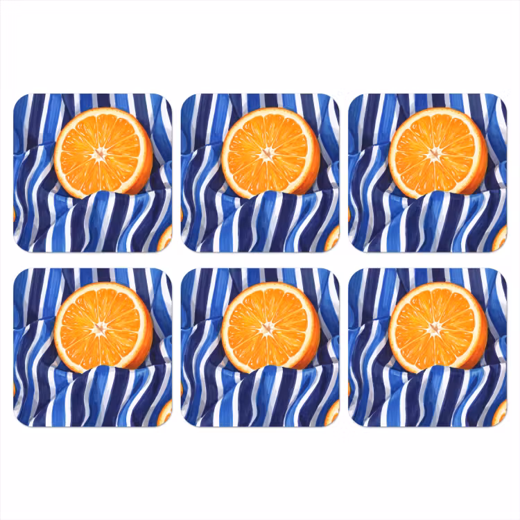 Coaster - Food - Fruit - Orange - Eten - Fruit - Oranje onderzetter kurk middel