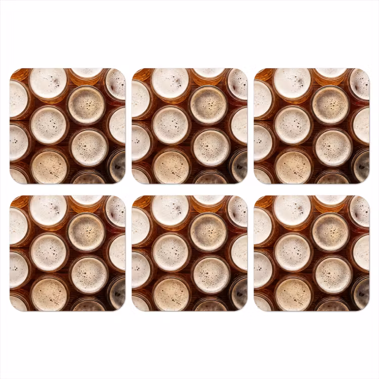 Eten - Glazen - Drank - Patroon - Bruin onderzetter kurk middel -3d