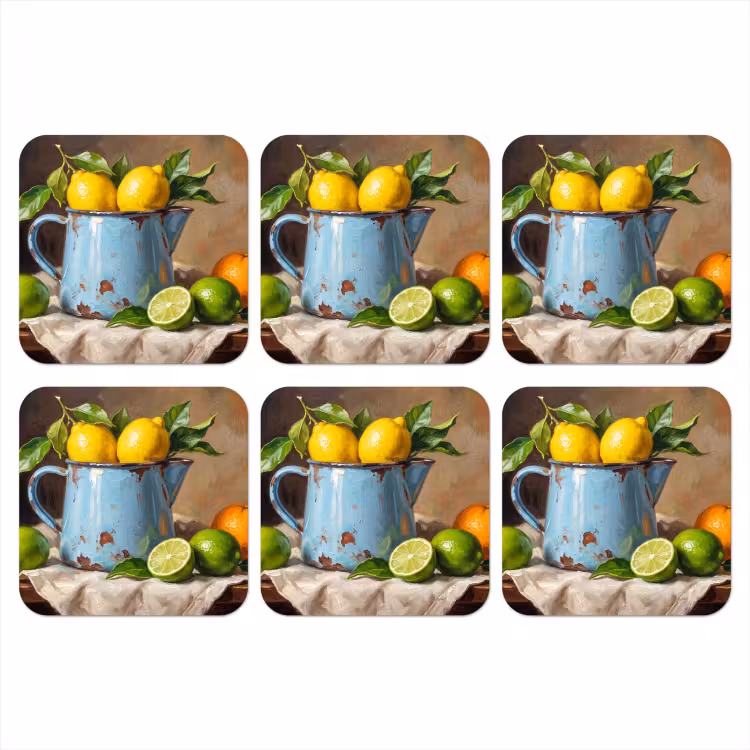 Coaster - Food - Still Life - Classical - Eten - Stilleven - Klassiek onderzetter kurk middel