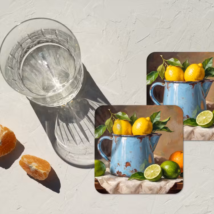 Coaster - Food - Still Life - Classical - Eten - Stilleven - Klassiek onderzetter kurk middel