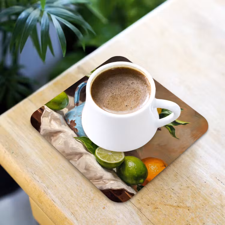 Coaster - Food - Still Life - Classical - Eten - Stilleven - Klassiek onderzetter kurk middel