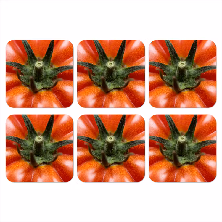Coaster - Food - Tomato - Red - Eten - Tomaat - Rood onderzetter kurk middel